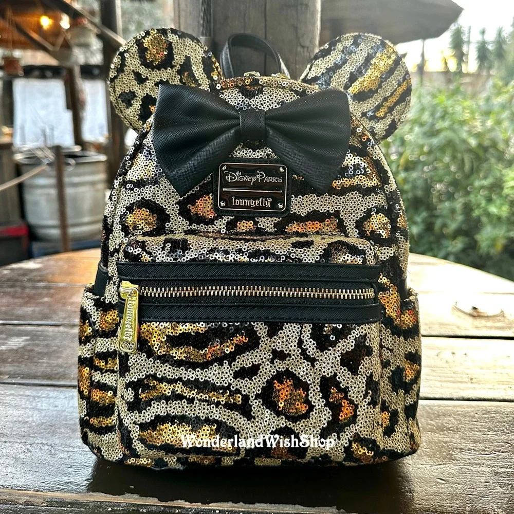 Disney Parks Animal Kingdom Leopard Print Loungefly backpack - Picture 1 of 4